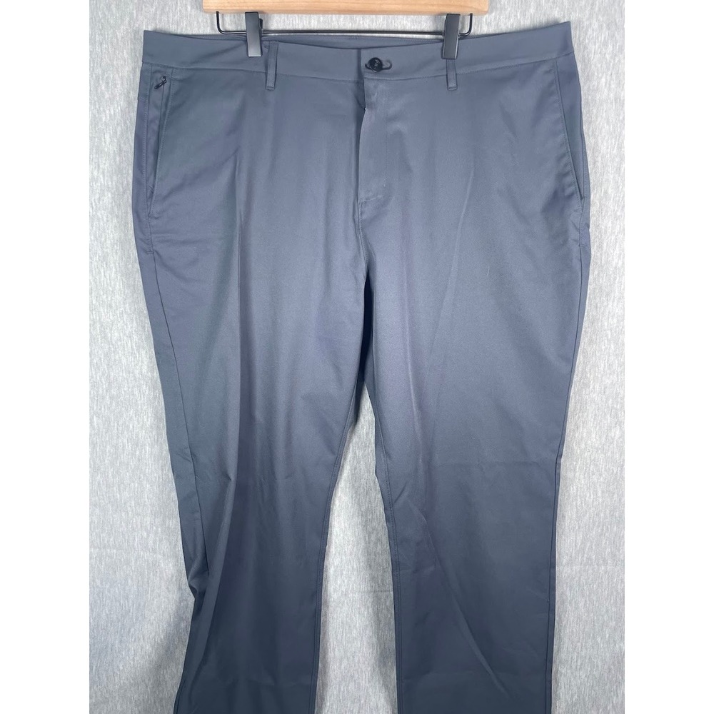 Public Rec Mens Gray Performance Trousers Flat Front Pants 40x34 Charcoal